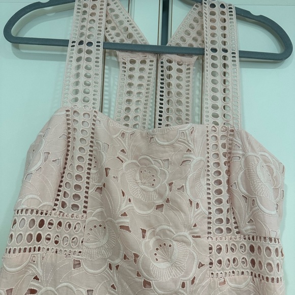 J. Crew Collection Black Label Austrian Eyelet Maxi Dress Pale Pink (D10) - Picture 4 of 7